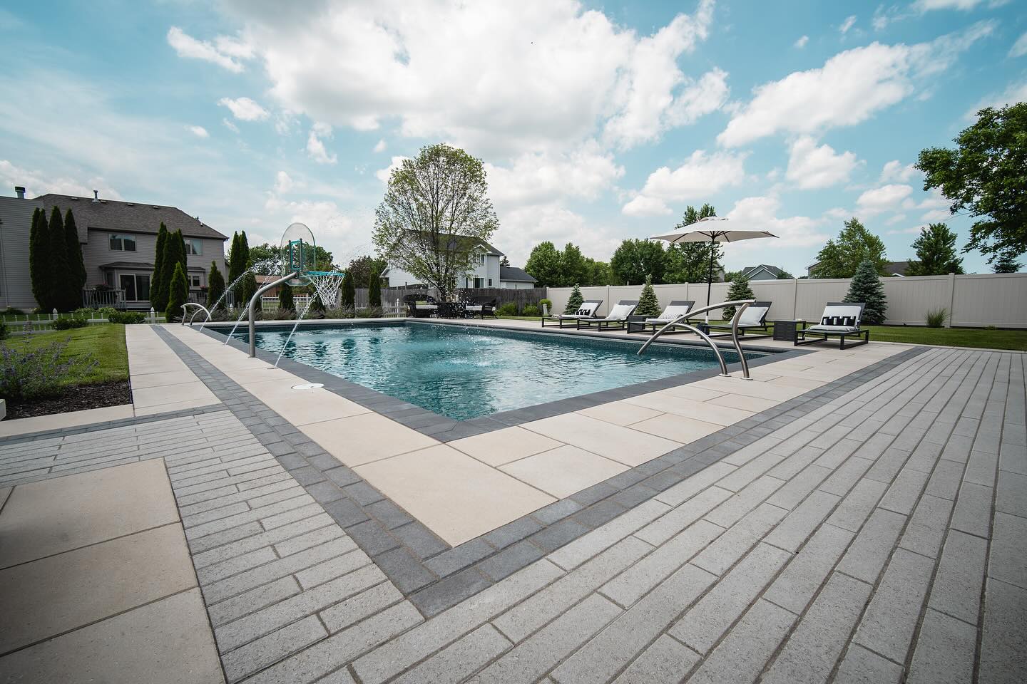 Pool surround and water features